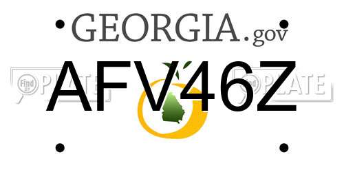 AFV46Z Georgia License Plate