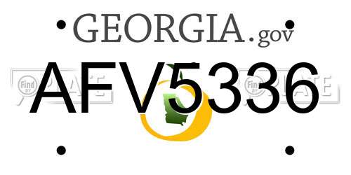 AFV5336 Georgia License Plate