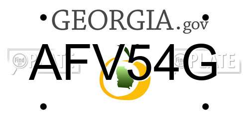 AFV54G Georgia License Plate
