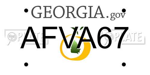 AFVA67 Georgia License Plate