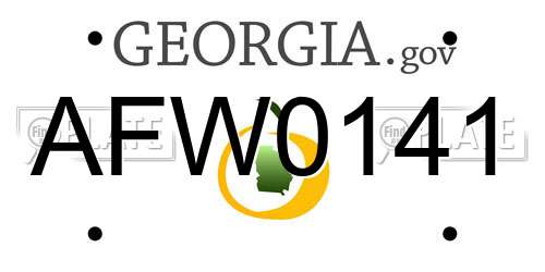AFW0141 Georgia License Plate