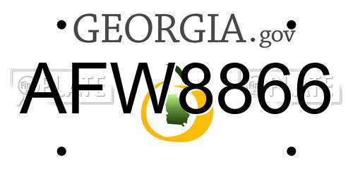 AFW8866 Georgia License Plate