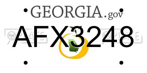 AFX3248 Georgia License Plate