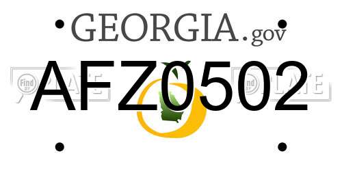 AFZ0502 Georgia License Plate