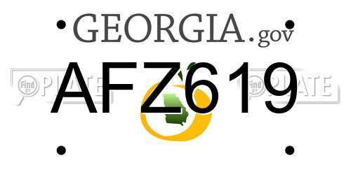 AFZ619 Georgia License Plate