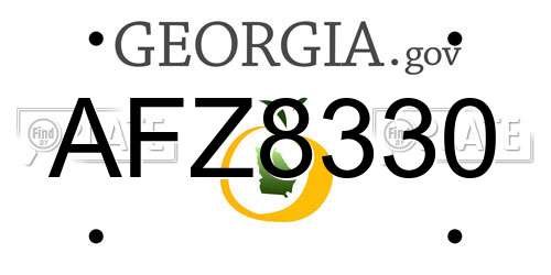 AFZ8330 Georgia License Plate