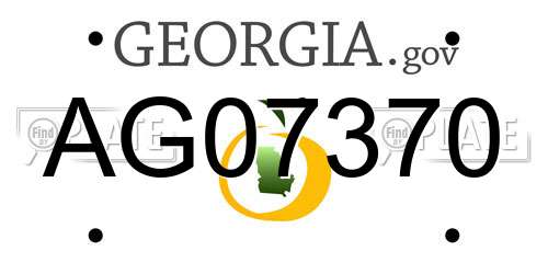AG07370 Georgia License Plate