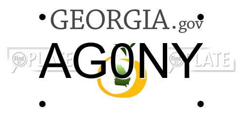 AG0NY Georgia License Plate