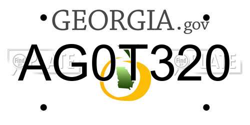 AG0T320 Georgia License Plate