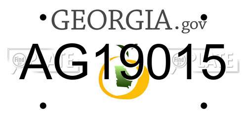 AG19015 Georgia License Plate