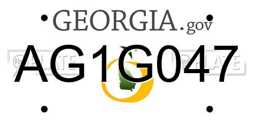 AG1G047 Georgia License Plate