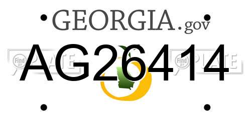 AG26414 Georgia License Plate