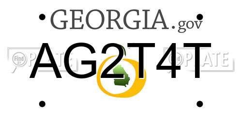 AG2T4T Georgia License Plate