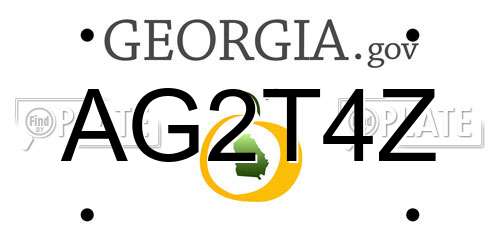 AG2T4Z Georgia License Plate
