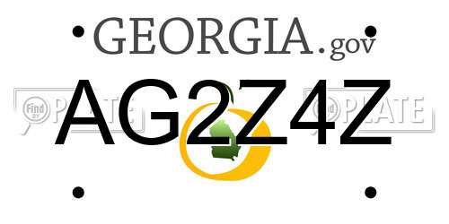 AG2Z4Z Georgia License Plate