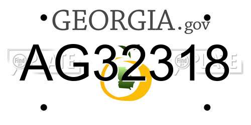 AG32318 Georgia License Plate