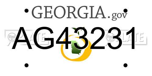 AG43231 Georgia License Plate