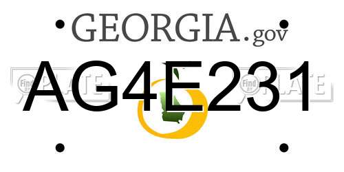AG4E231 Georgia License Plate