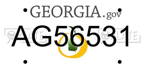 AG56531 Georgia License Plate