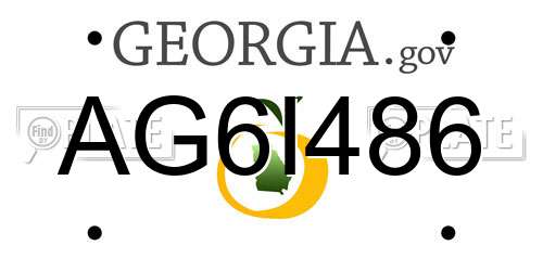 AG6I486 Georgia License Plate