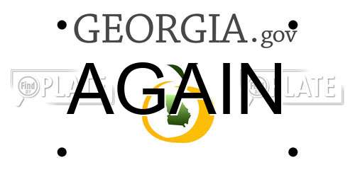 AGAIN Georgia License Plate