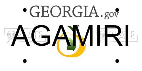 AGAMIRI Georgia License Plate