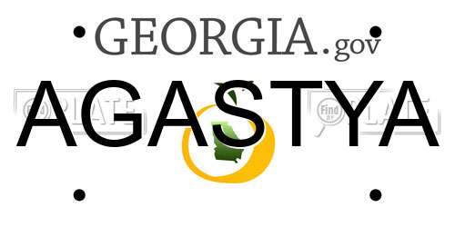 AGASTYA Georgia License Plate