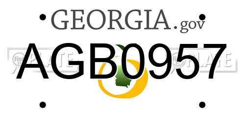 AGB0957 Georgia License Plate