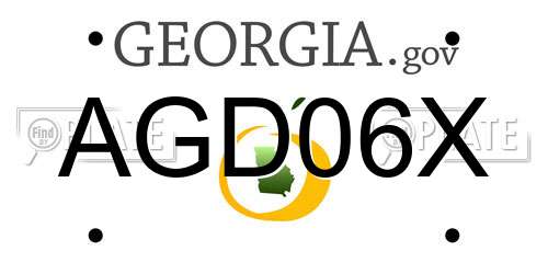 AGD06X Georgia License Plate