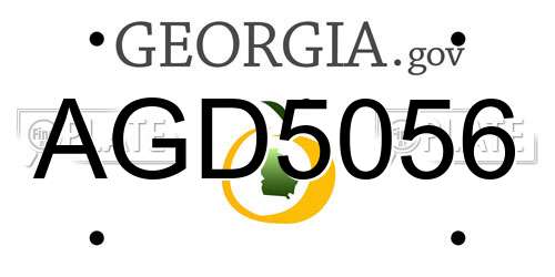 AGD5056 Georgia License Plate