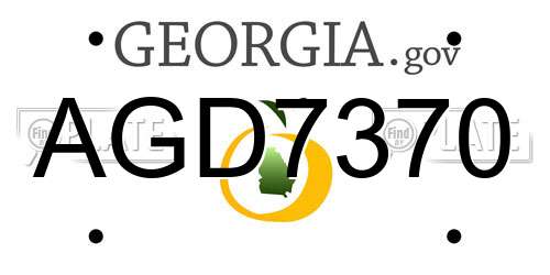 AGD7370 Georgia License Plate