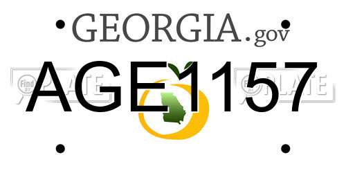 AGE1157 Georgia License Plate
