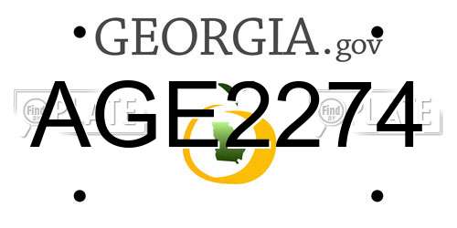 AGE2274 Georgia License Plate