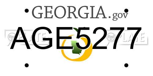 AGE5277 Georgia License Plate