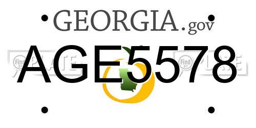 AGE5578 Georgia License Plate