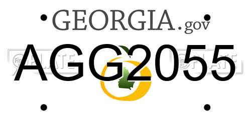 AGG2055 Georgia License Plate