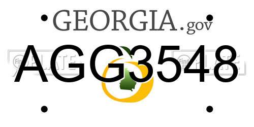 AGG3548 Georgia License Plate