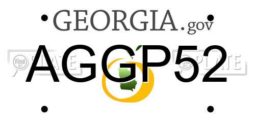 AGGP52 Georgia License Plate