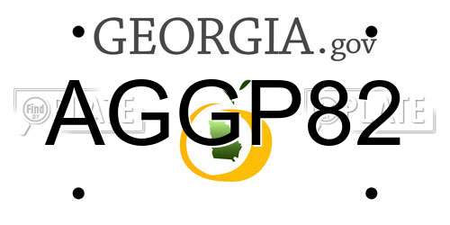 AGGP82 Georgia License Plate