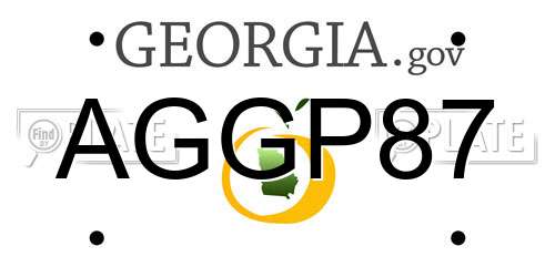 AGGP87 Georgia License Plate