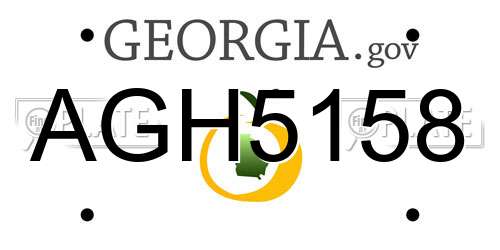 AGH5158 Georgia License Plate