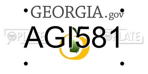 AGI581 Georgia License Plate