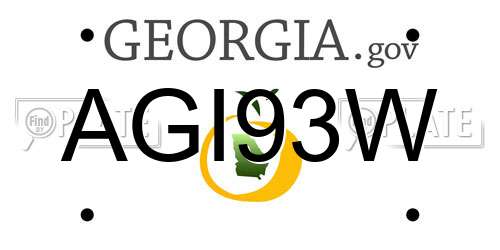 AGI93W Georgia License Plate