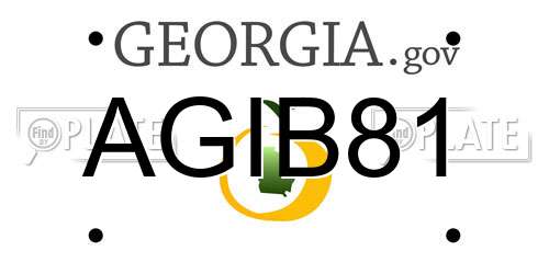 AGIB81 Georgia License Plate