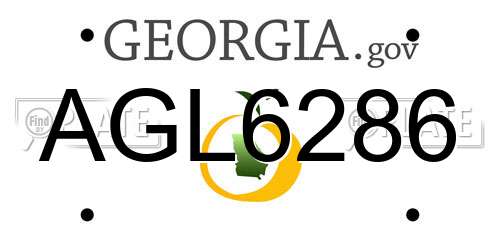 AGL6286 Georgia License Plate
