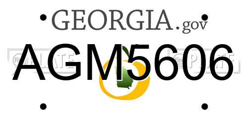 AGM5606 Georgia License Plate