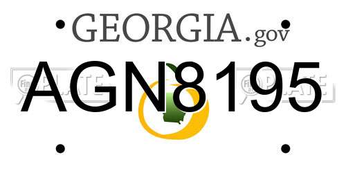 AGN8195 Georgia License Plate