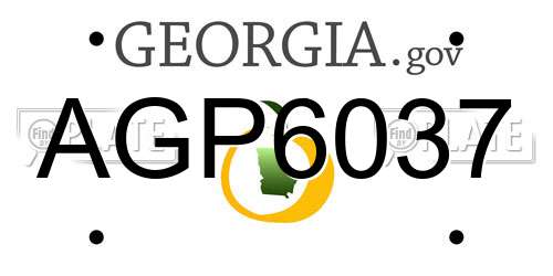 AGP6037 Georgia License Plate