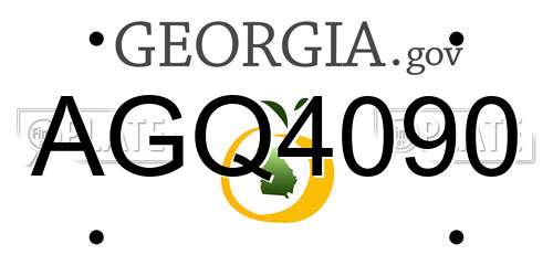 AGQ4090 Georgia License Plate