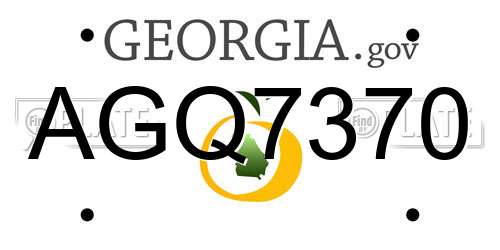 AGQ7370 Georgia License Plate